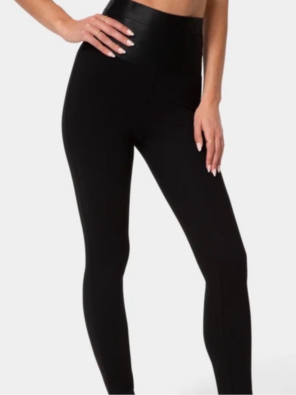 LOFT Black High-Rise Leggings with Wide Waistband